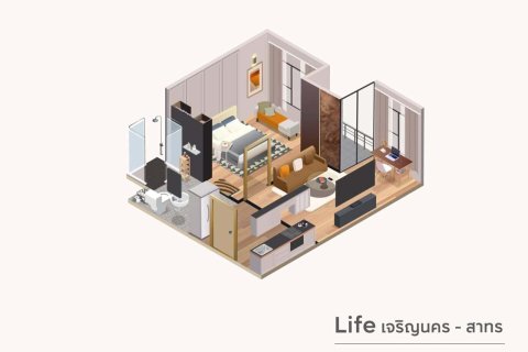 Condo in Thonburi, Bangkok, Thailand, 1 bedroom  № 170284 - photo 18