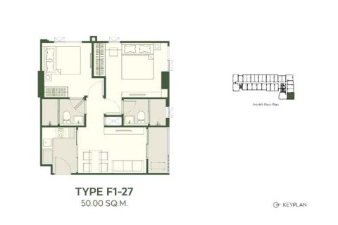 Кондоминиум с 2 спальнями в Бангкоке, Таиланд № 170089 - фото 13