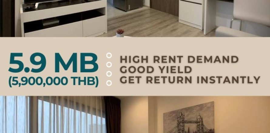 Студия в кондо в Хуай Кванге, Бангкок, Таиланд № 158361