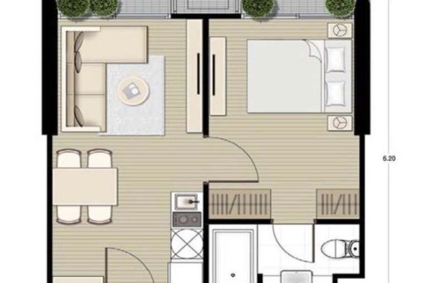 Studio in the Condo in Watthana, Bangkok, Thailand  № 158364 - photo 11