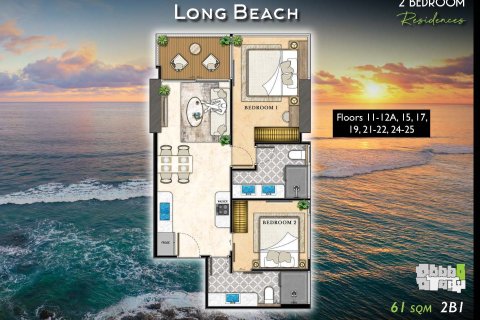 Condo à Pattaya, Thaïlande, 2 chambres  № 165135 - photo 15