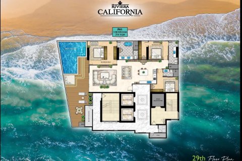 Пентхаус в Паттайе, Таиланд с 3 спальнями  № 165132 - фото 14