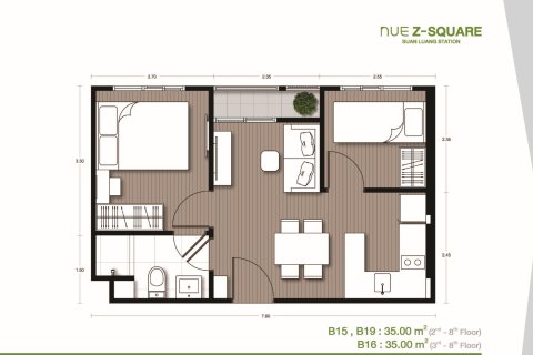 Condo à Bangkok, Thaïlande, 1 chambre № 203566 - photo 16