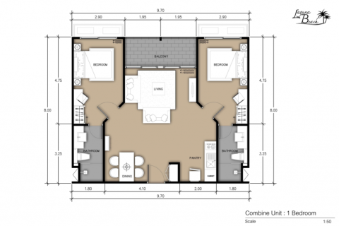 Condo à Pattaya, Thaïlande, 2 chambres № 184187 - photo 8