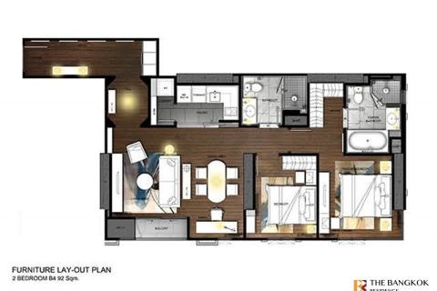 Condo in Bangkok, Thailand, 2 bedrooms  № 187914