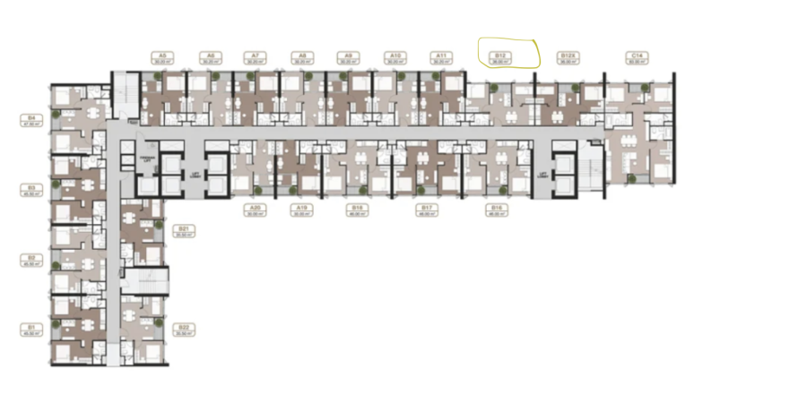 Студия в кондо в Дин Даенге, Бангкок, Таиланд № 159227