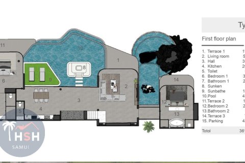 Villa in Ko Samui, Thailand 3 bedrooms № 179990 - photo 12