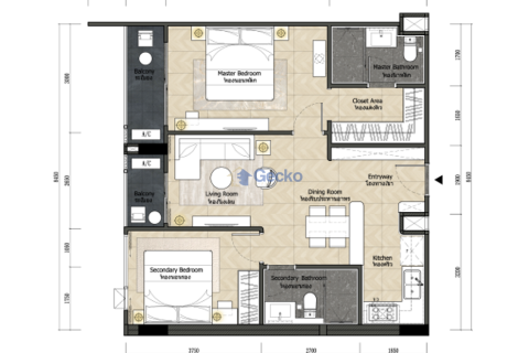 Eigentumswohnung in Pattaya, Thailand, 2 Schlafzimmer  № 220444 - Foto 11