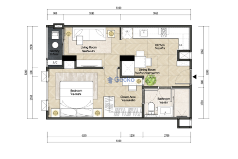 Eigentumswohnung in Pattaya, Thailand, 1 Schlafzimmer  № 220442 - Foto 8