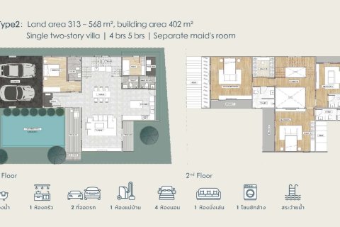 Villa in Bang Lamung, Thailand 4 Schlafzimmer № 222704 - Foto 16