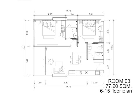 Eigentumswohnung in Bang Lamung, Thailand, 2 Schlafzimmer  № 222506 - Foto 13