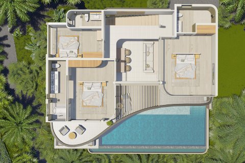 Вилла в Самуи, Таиланд с 3 спальнями  № 165123 - фото 13