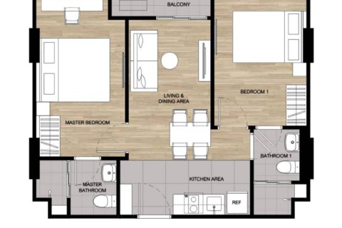 Condo in Kathu, Thailand, 2 bedrooms  № 146710 - photo 1