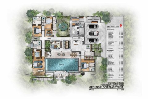 Вилла на Пляже Лаян, Таиланд с 4 спальнями № 166505 - фото 19