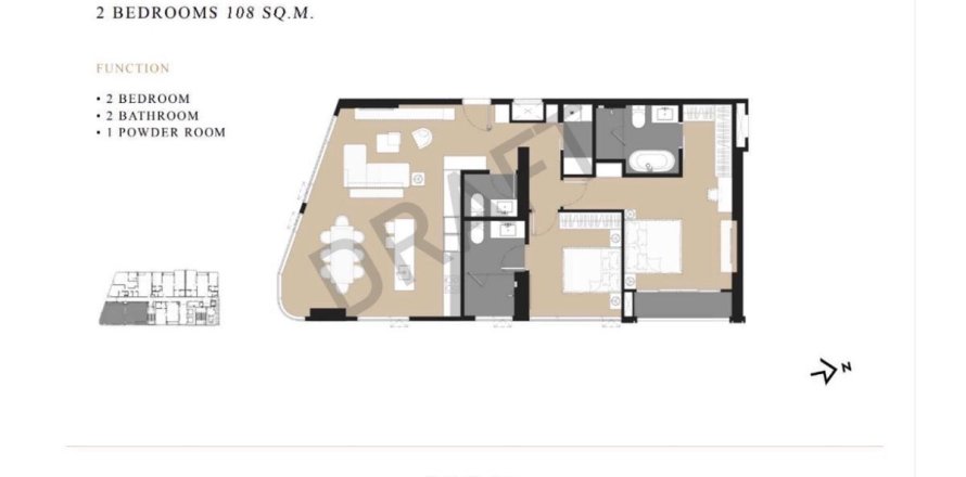 Кондоминиум с 2 спальнями в Ваттхане, Бангкок, Таиланд № 151538
