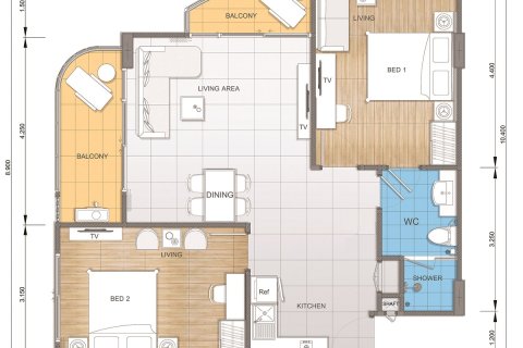 Condo à Pattaya, Thaïlande, 2 chambres № 165496 - photo 20