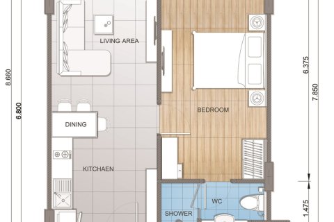 Condo in Pattaya, Thailand, 1 bedroom  № 165497 - photo 19