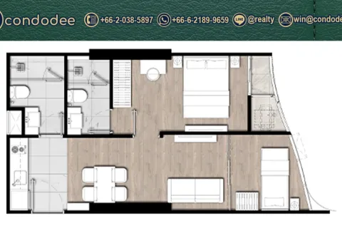 Condo in Khlong Toei, Bangkok, Thailand, 2 bedrooms  № 200923 - photo 4