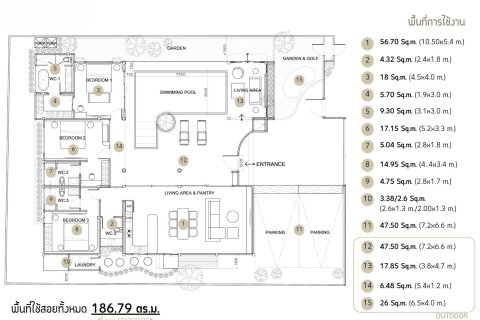 Вилла в Хуа Хине, Таиланд с 3 спальнями № 170182 - фото 9