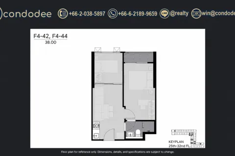 Condo in Watthana, Bangkok, Thailand, 1 bedroom  № 233994 - photo 4