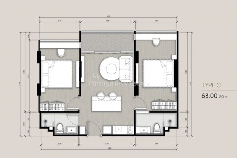Кондоминиум с 2 спальнями в Паттайе, Таиланд № 151033 - фото 5