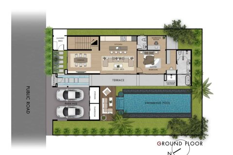 Вилла на Пляже Лаян, Таиланд с 3 спальнями  № 166557 - фото 15