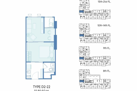 Студия в кондо в Пхая Тая, Бангкок, Таиланд № 135831 - фото 2