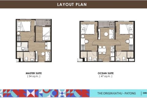 Condo à Kathu, Thaïlande, 2 chambres  № 147286 - photo 3