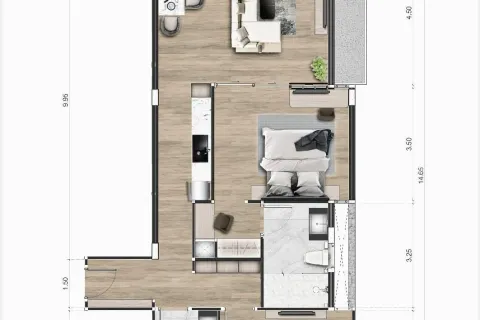 Пентхаус в Кату, Таиланд с 2 спальнями  № 169325 - фото 2