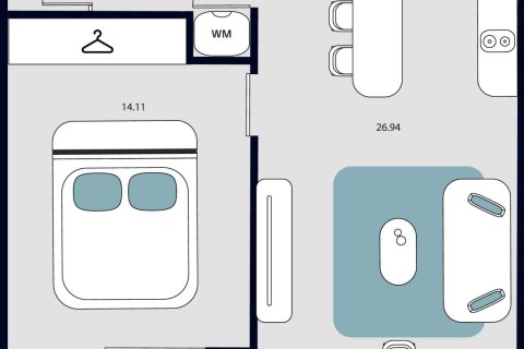 Кондоминиум с 1 спальней в Раваи, Таиланд № 166245 - фото 13