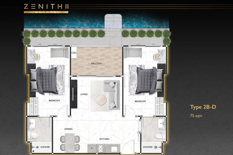 Condo à Pattaya, Thaïlande, 2 chambres  № 169875 - photo 22