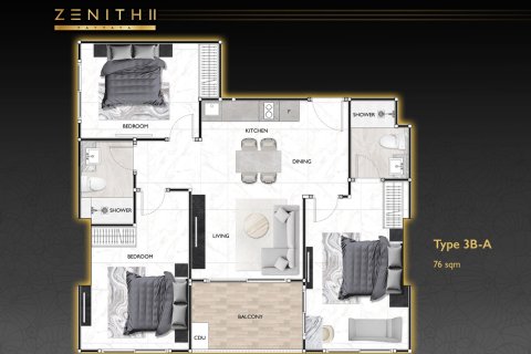 Condo à Pattaya, Thaïlande, 3 chambres № 169873 - photo 24