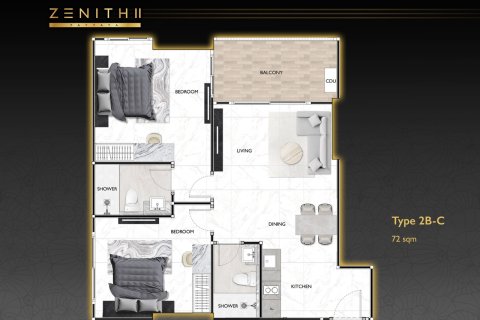 Condo à Pattaya, Thaïlande, 2 chambres № 169876 - photo 23