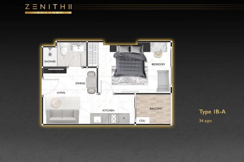 Condo in Pattaya, Thailand, 1 bedroom  № 169878 - photo 9