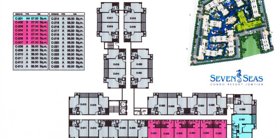 สตูดิโอในคอนโดมิเนียมในพัทยา, ประเทศไทย ใน Seven Seas Condo Resort № 204602