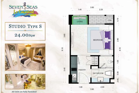 สตูดิโอในพัทยา, ประเทศไทย № 203617 - รูปถ่าย 13