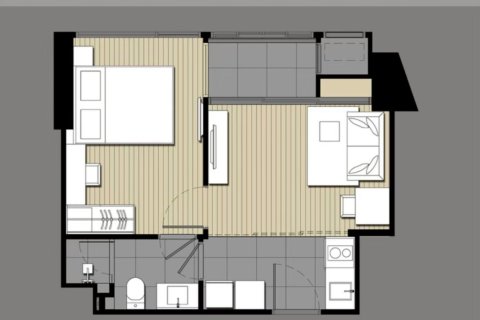 Студия в кондо в Хуай Кванге, Бангкок, Таиланд № 147424 - фото 10