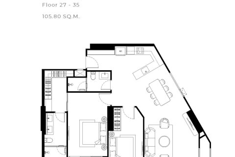 Кондоминиум с 2 спальнями в Паттайе, Таиланд № 170128 - фото 16