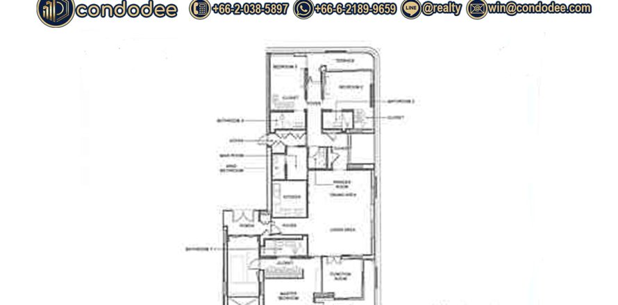 Condo in Bangkok, Thailand, 4 bedrooms № 162879