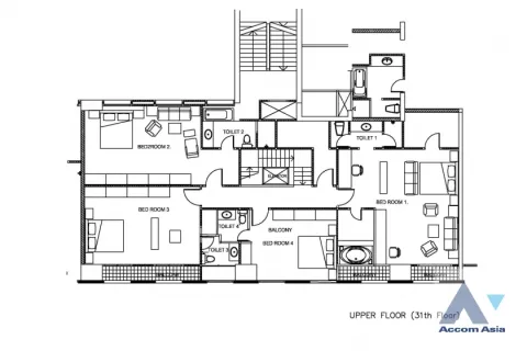 Penthouse in Chatuchak, Bangkok, Thailand 6 Schlafzimmer № 216056 - Foto 8