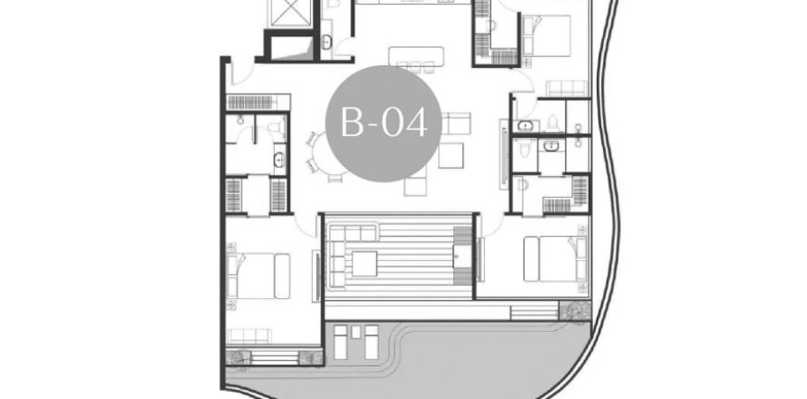 Apartment floor plan «3BR-25», 3 bedrooms in Andaman Boutique Residences