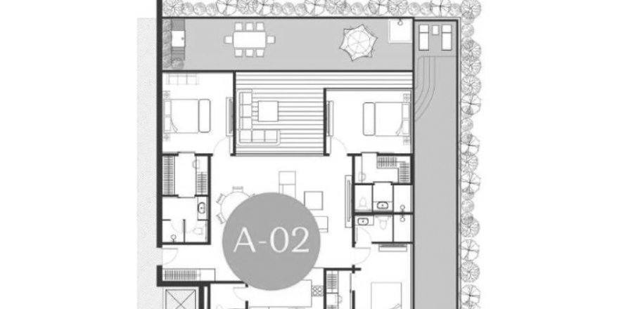 Apartment floor plan «3BR-28», 3 bedrooms in Andaman Boutique Residences