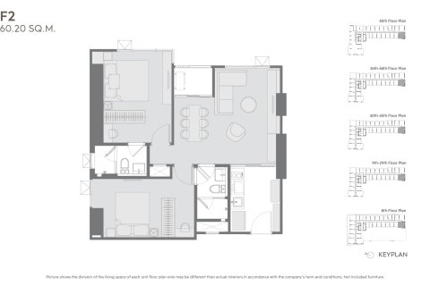 Eigentumswohnung in Bangkok, Thailand, 2 Schlafzimmer  № 222530 - Foto 5