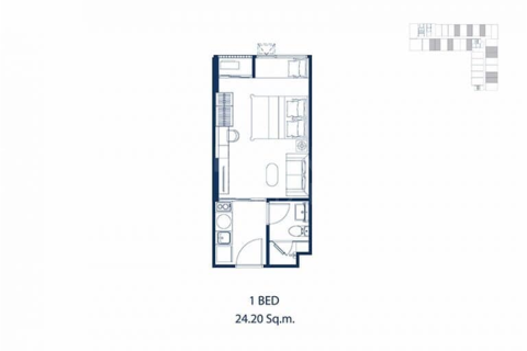 Condo à Bangkok, Thaïlande, 1 chambre  № 187326