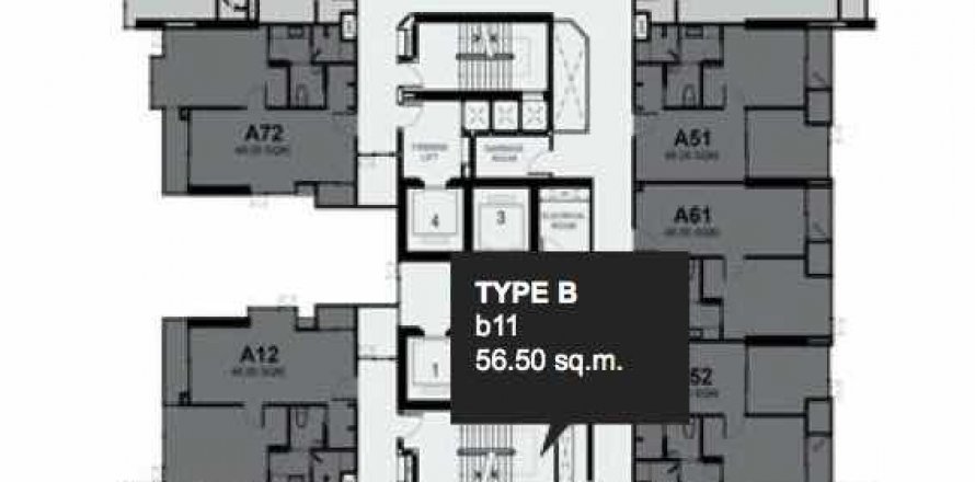 Кондоминиум с 2 спальнями в Бангкоке, Таиланд № 144209