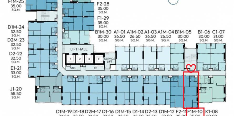 Studio dans le Condo à Phaya Thai, Bangkok, Thaïlande № 140841