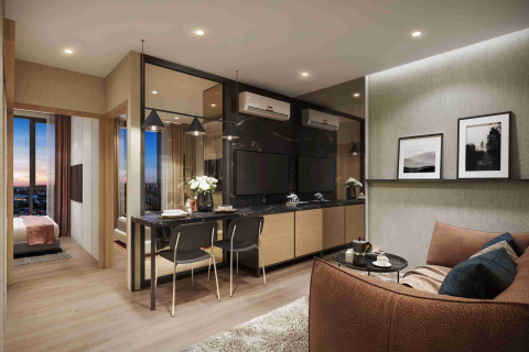 Condo à Bang Kapi, Bangkok, Thaïlande, 2 chambres  № 135530 - photo 1