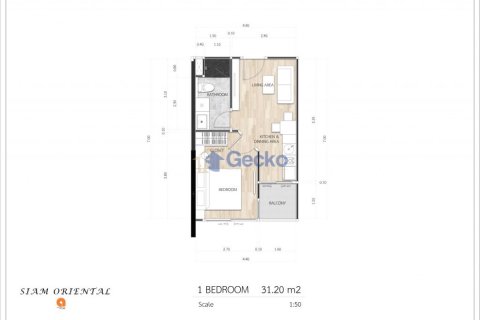 Condominio de 1 dormitorio en Pattaya, Tailandia № 209385 - foto 17