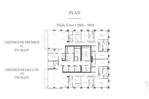 Кондоминиум с 3 спальнями в Бангкоке, Таиланд № 170074 - фото 9