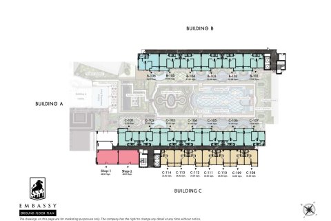 Кондоминиум с 1 спальней в Паттайе, Таиланд № 165985 - фото 16